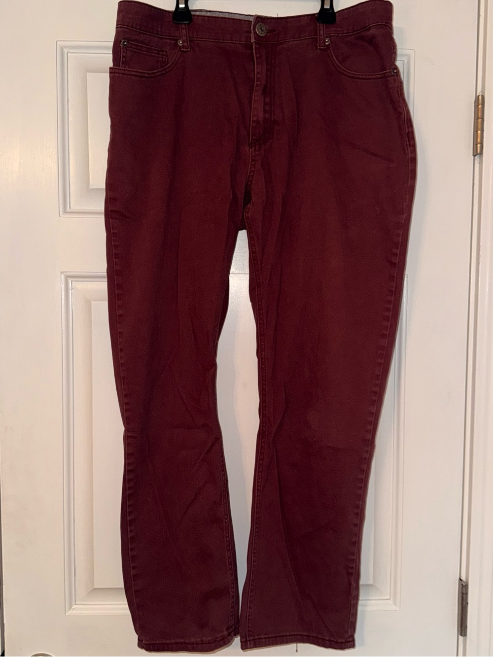 Vintage Men's Burgundy Straight-Leg Chinos